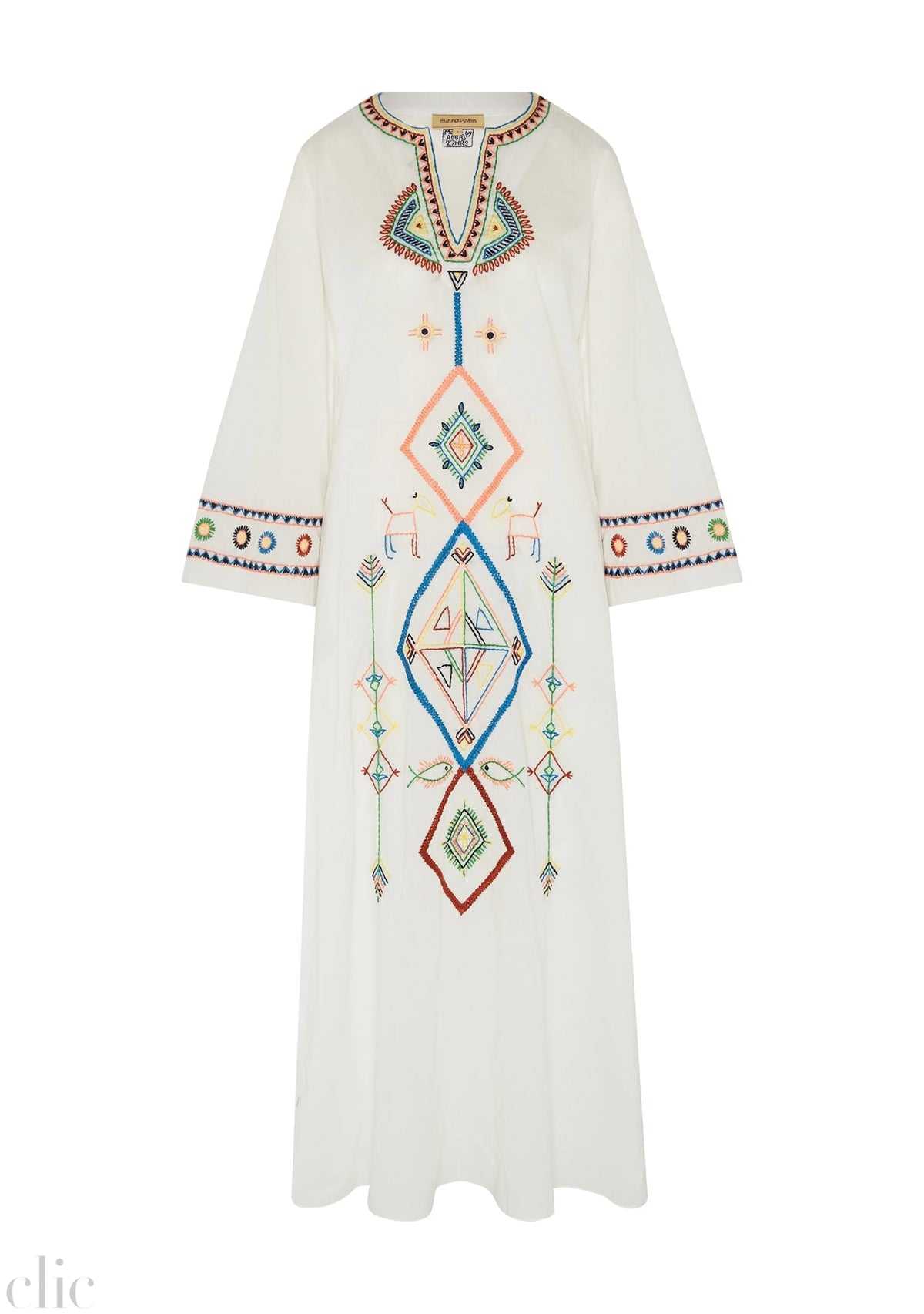 India Kaftan in White, from Muzungu Sisters