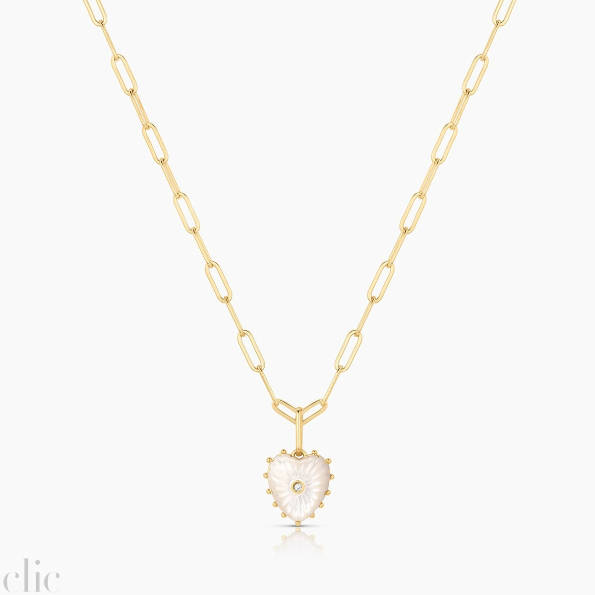 Isabel Heart Necklace in Mother Of Pearl, from Thatch