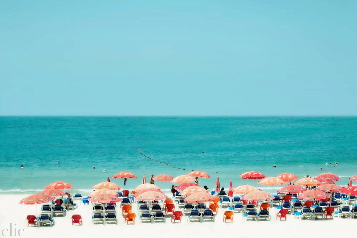 Red Chairs, Tel Aviv Beach by Stephane Dessaint