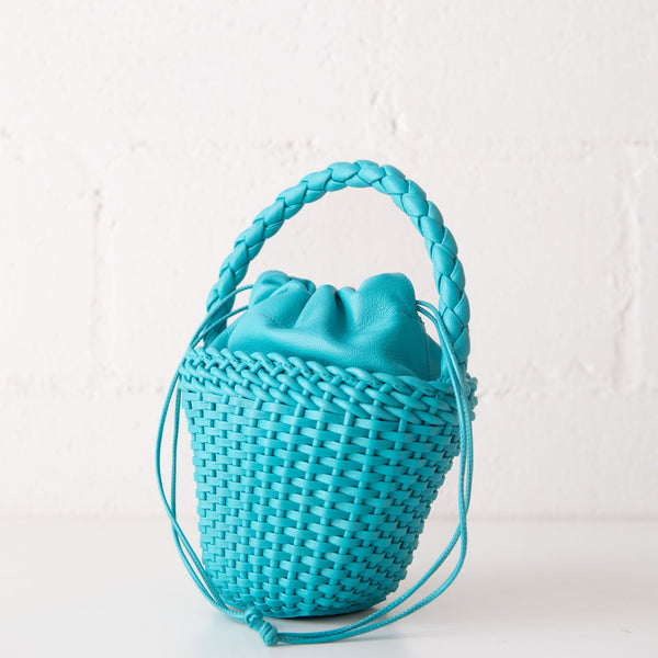 Fiol Leather Tote in Turquois, from Hereu