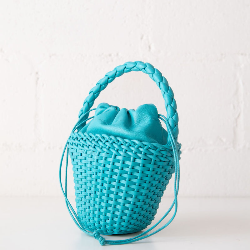 Fiol Leather Tote in Turquois, from Hereu