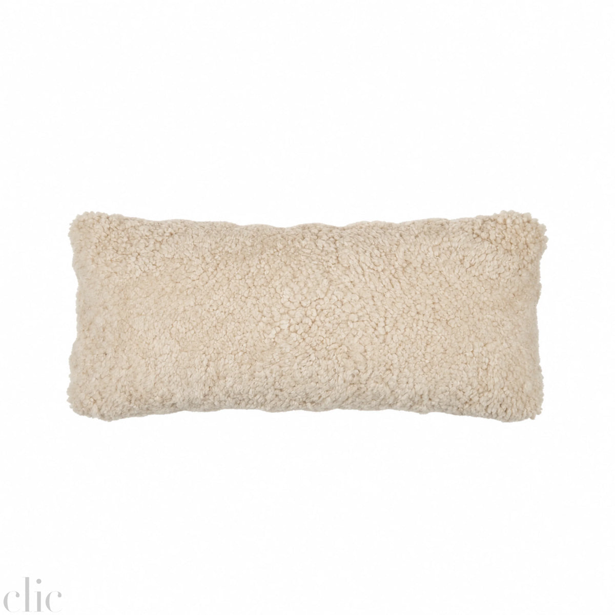 Curly Sheepskin Cushion in Pearl