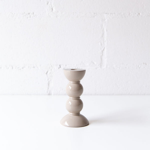 Bobbin Candle Stick Holder in Cappucino, from Addison Ross