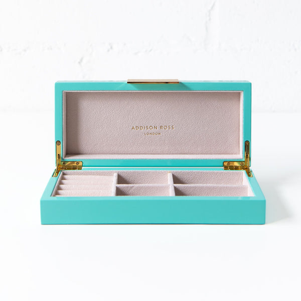 Lacquered Jewelry Box in Turquoise, from Addison Ross