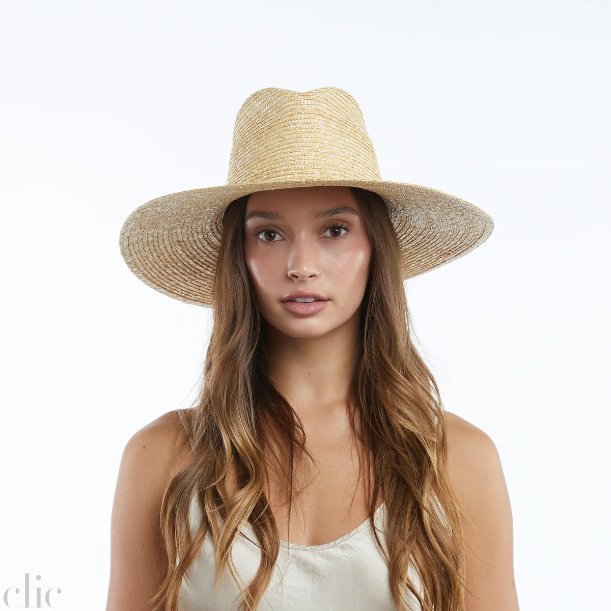 Wyeth Reed Shell Trim Band Straw Rancher Hat Reed Raffia Cowboy in Natural main image 2