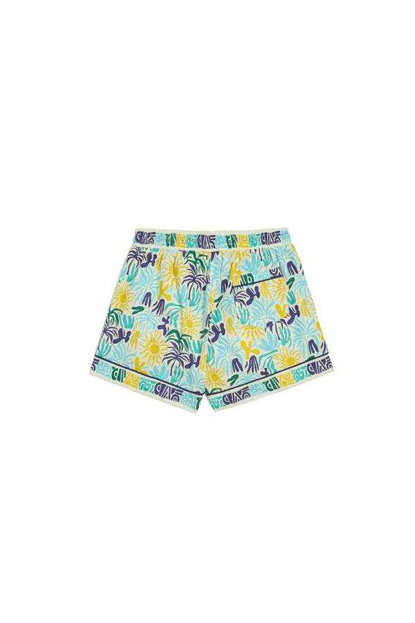 Cotton Printed Short in Blue Multi, from Jocely