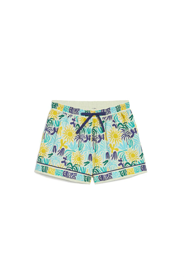 Cotton Printed Short in Blue Multi, from Jocely