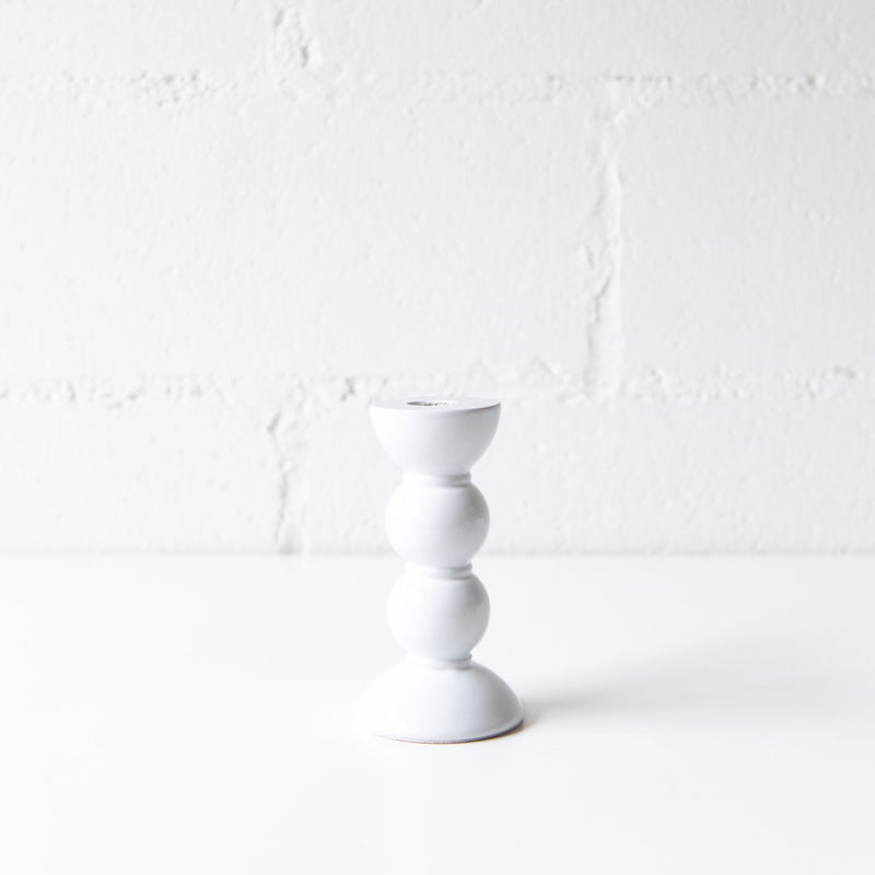 Bobbin Candlestick Holder in White, from Addison Ross