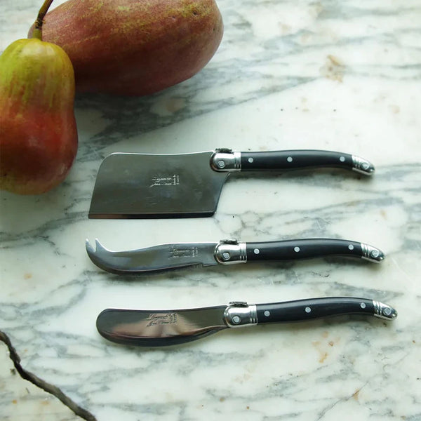 Laguiole Cheese Set in Platine Black, from Jean Neron