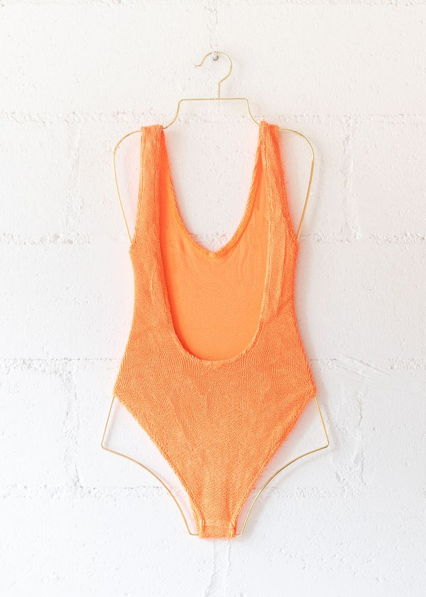 Marbella Scoop Neck One Piece in Tangerine, from Love & Bikinis