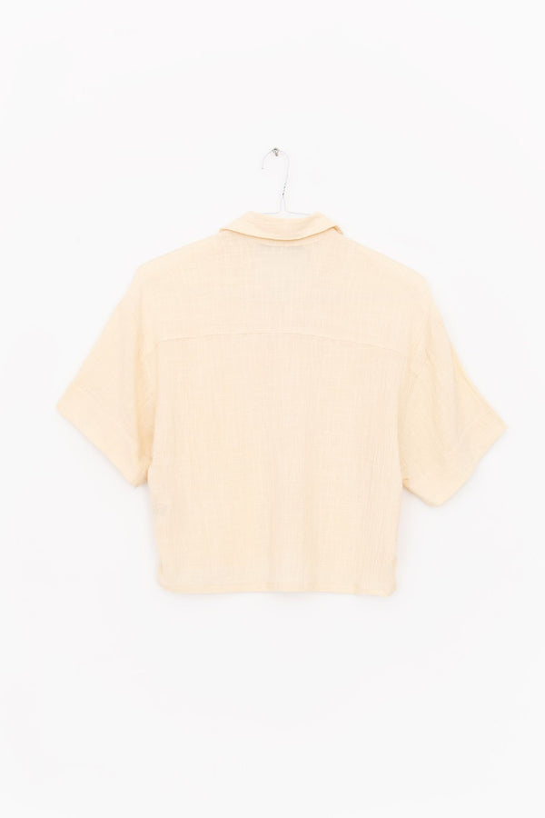 Bonifacio Short Shirt in Cream, from Maison Saint Julien