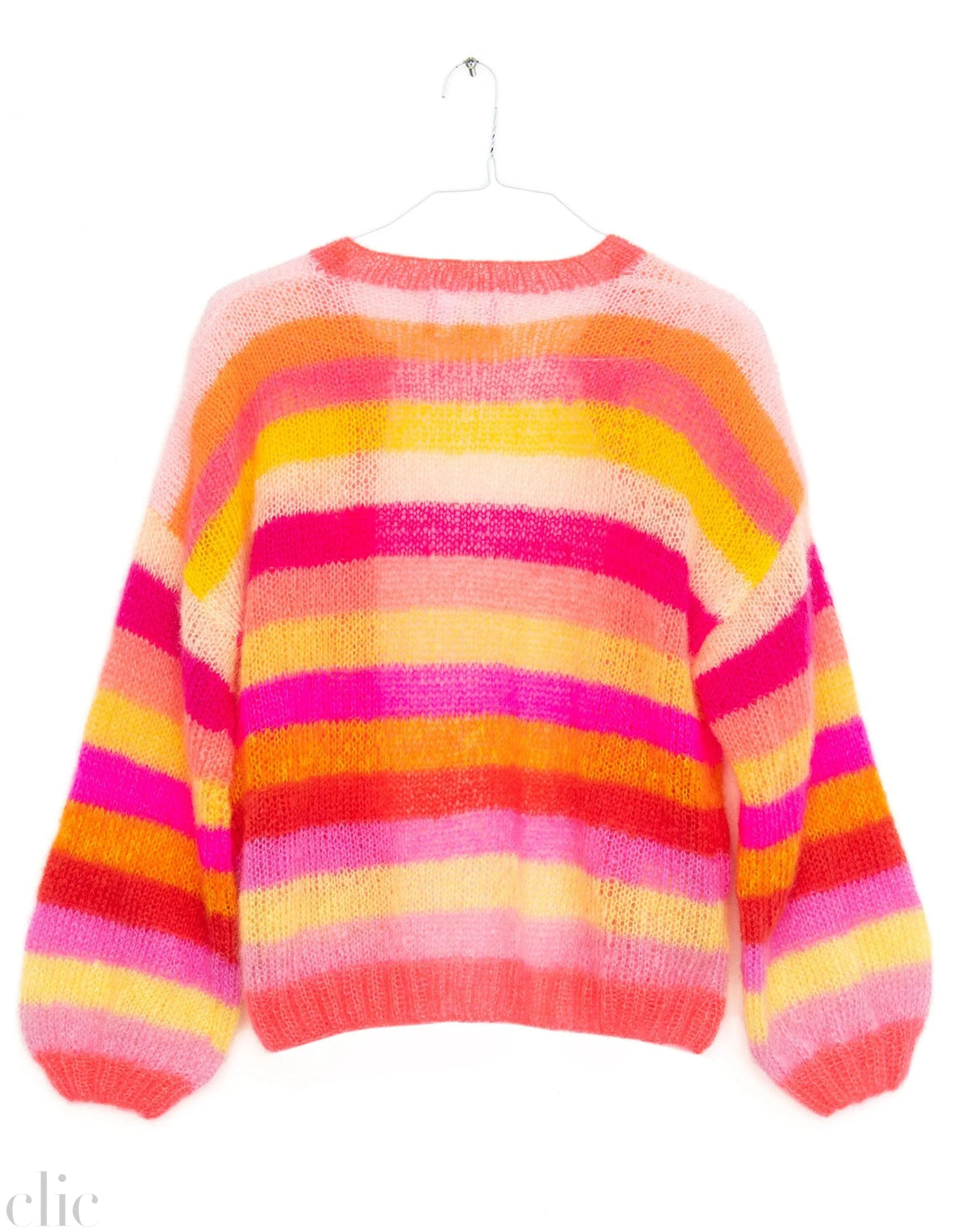 Multistripes Cardigan in Pink, from Rose Carmine
