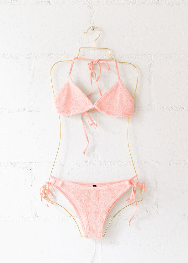 Jamaica Triangle Bikini Top in Pink Peach, from Love & Bikinis