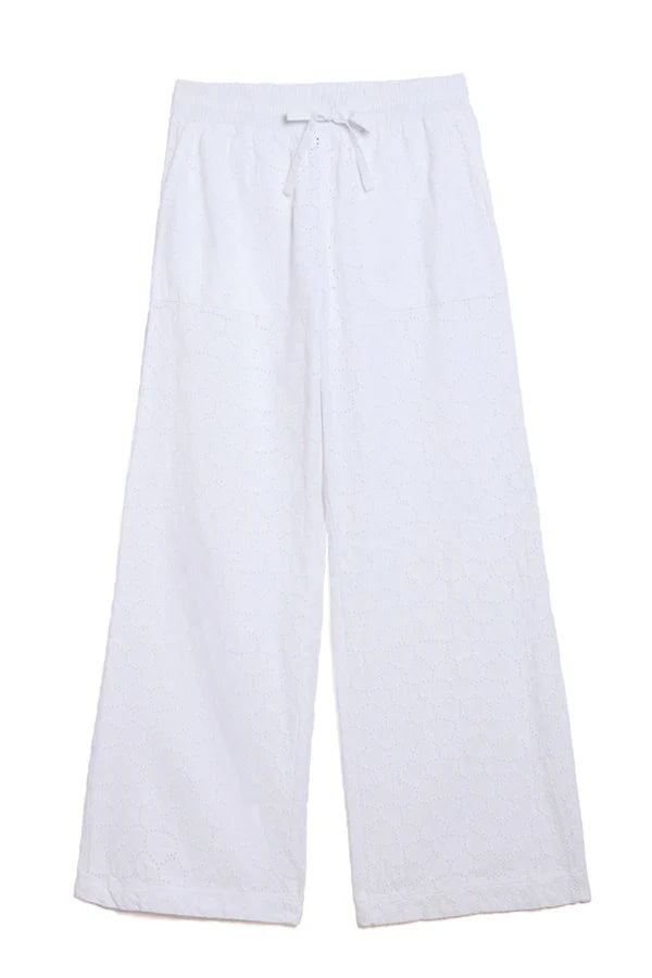 Cotton Eyelet Pants in White, from Jocelyn