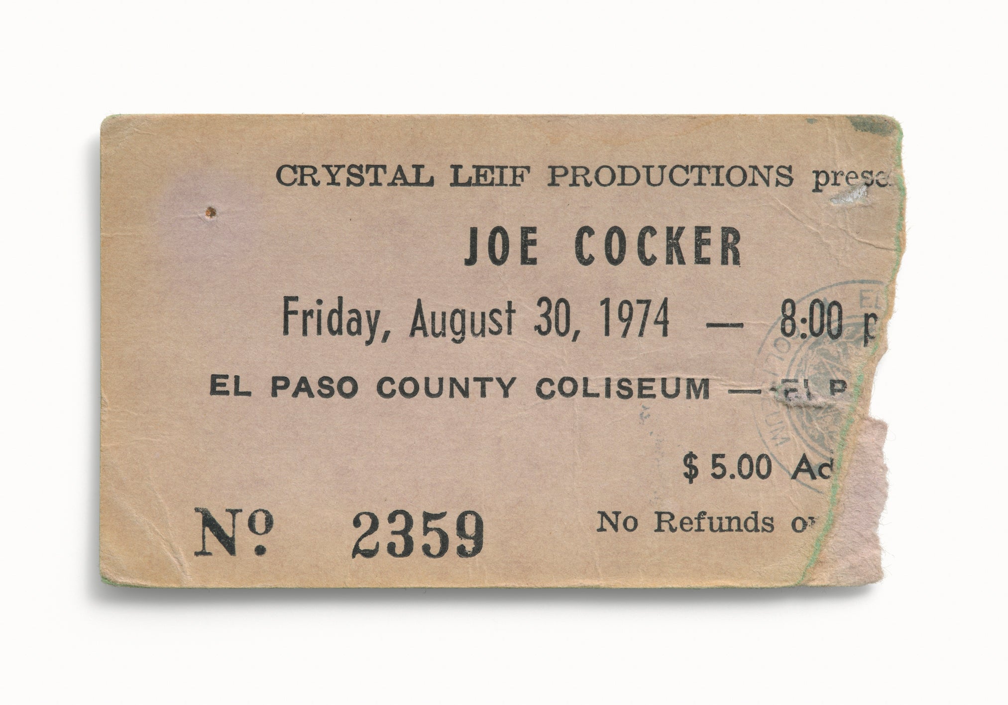 Joe Cocker, El Paso County Coliseum, El Paso, TX 1974 by Blaise Hayward