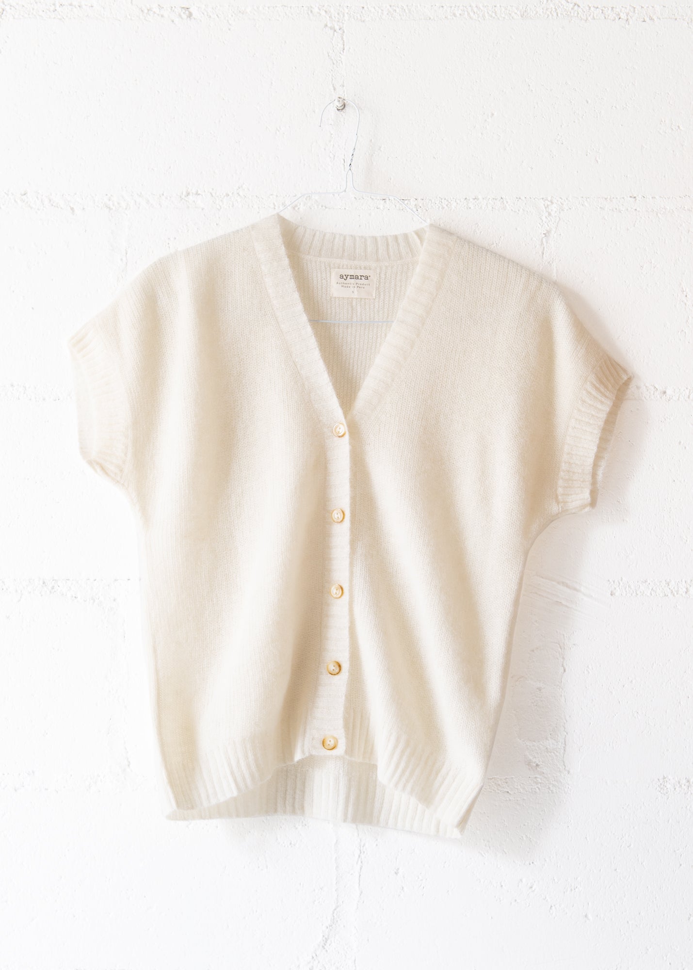 Jolie Knit Top in Ecru, from Aymara