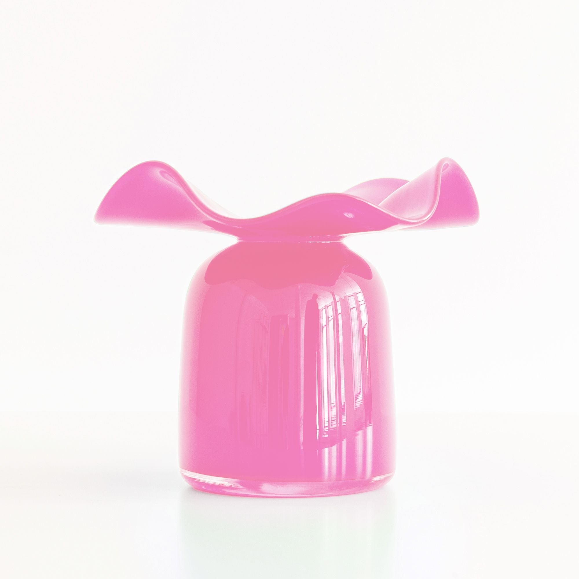 Jumbo Ruffles Bud Vase in Pink, from Terra Glassworks