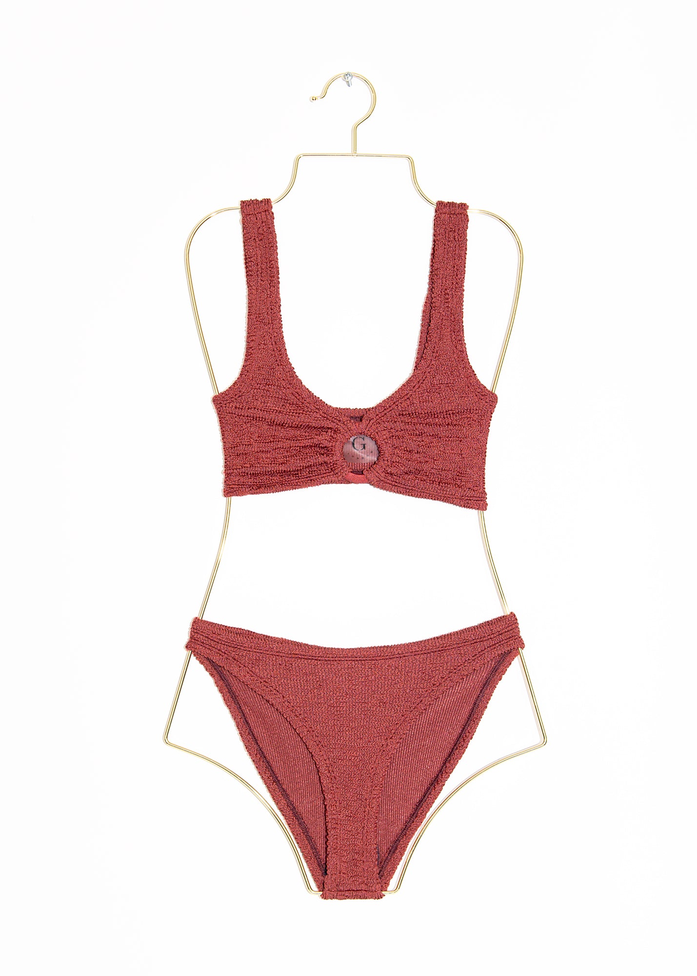 Julia Bikini in Metallic Rosewood, from Hunza G