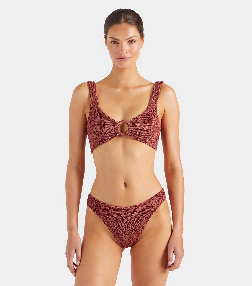 Julia Bikini in Metallic Rosewood, from Hunza G
