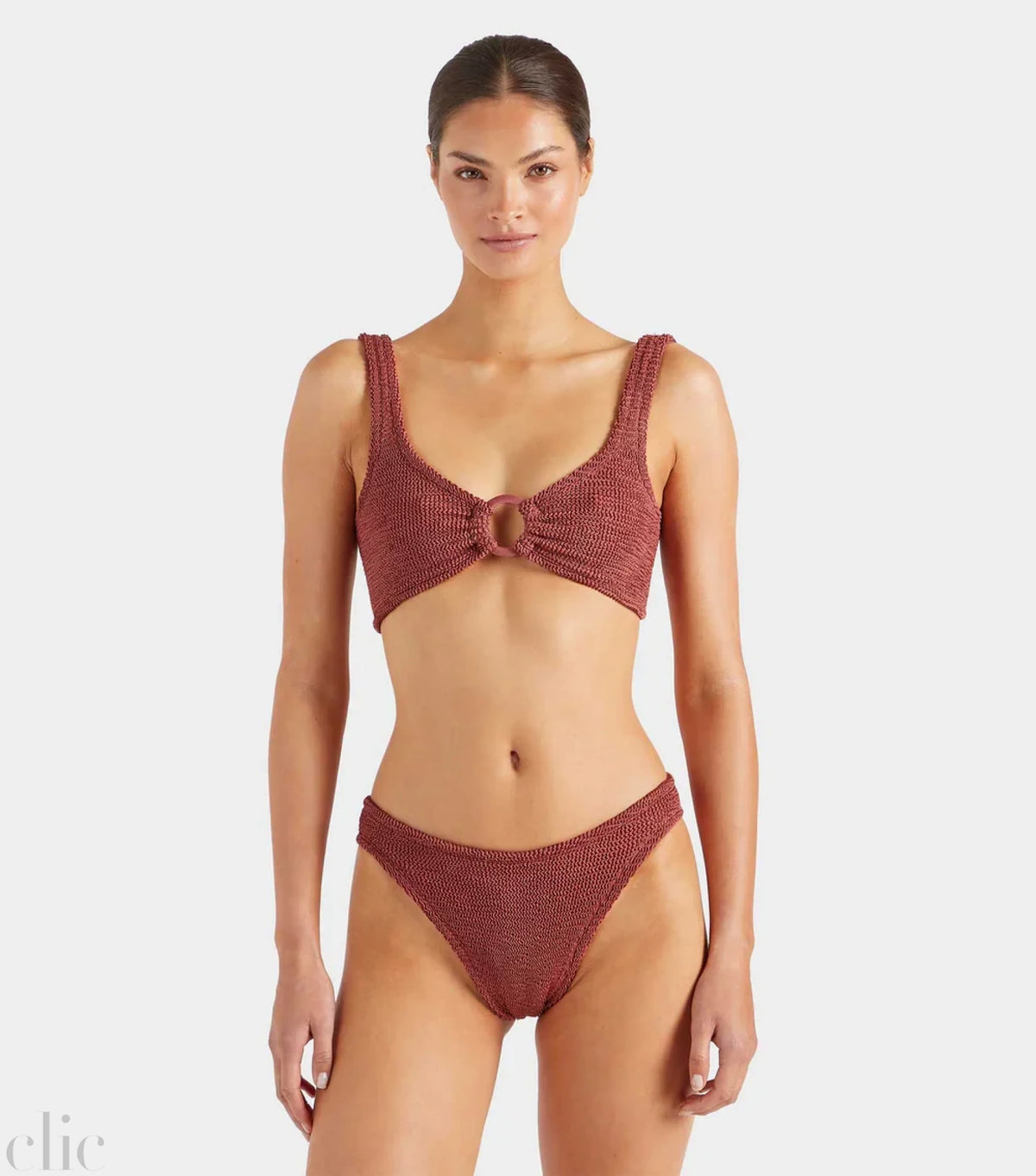 Julia Bikini in Metallic Rosewood, from Hunza G
