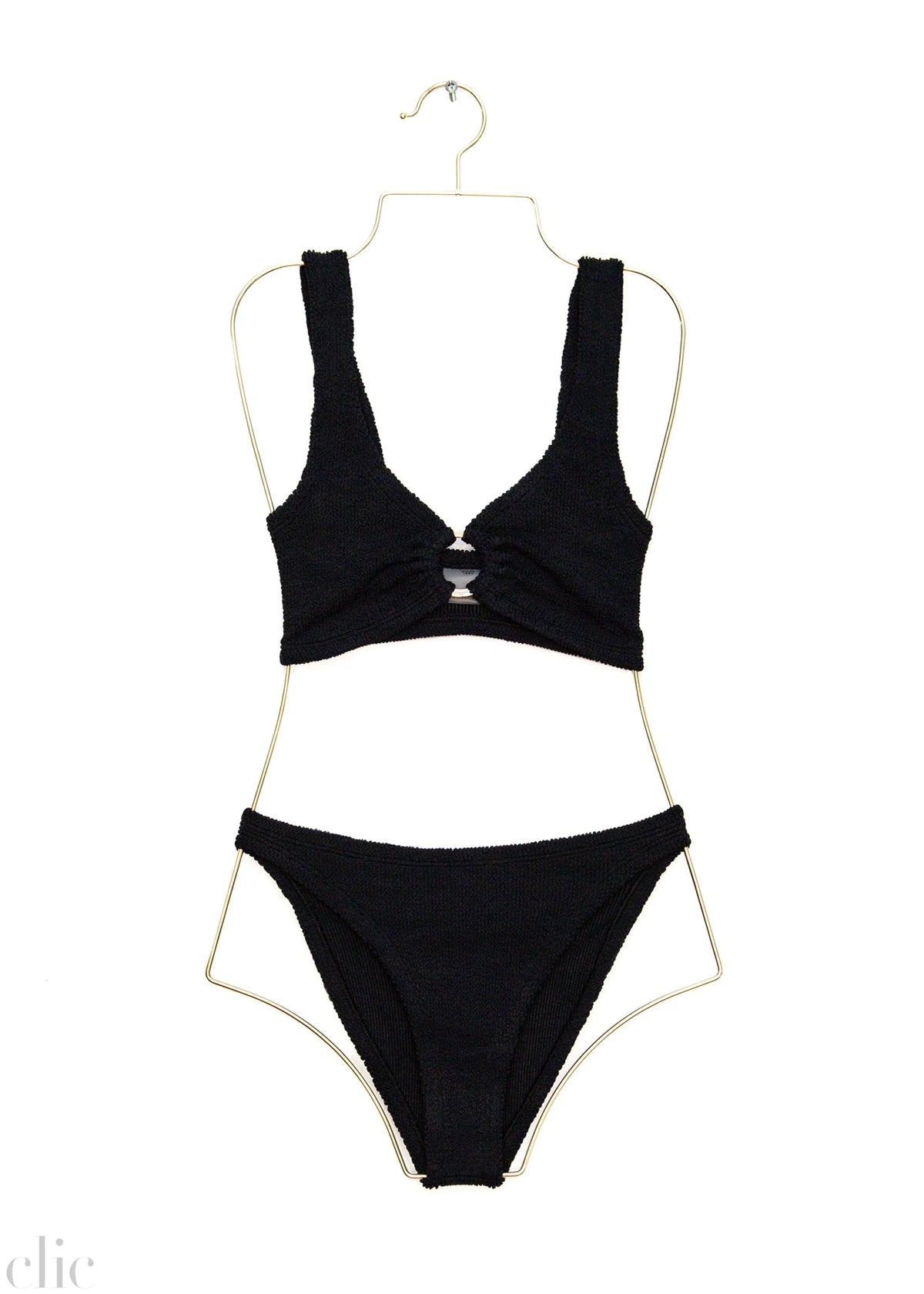 Julia Bikini With Gold Hoop in Black, from Hunza G