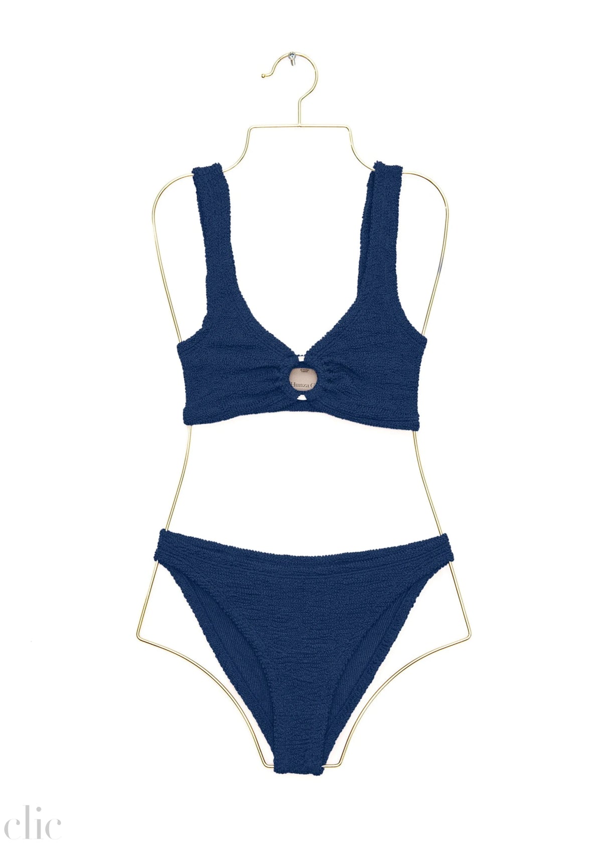 Julia Bikini With Gold Hoop in Navy, from Hunza G