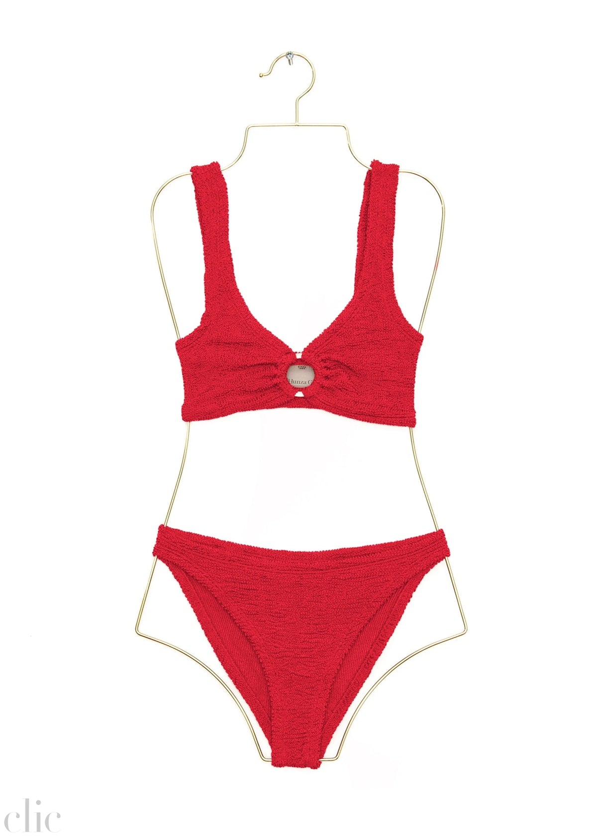 Julia Bikini With Gold Hoop in Red, from Hunza G
