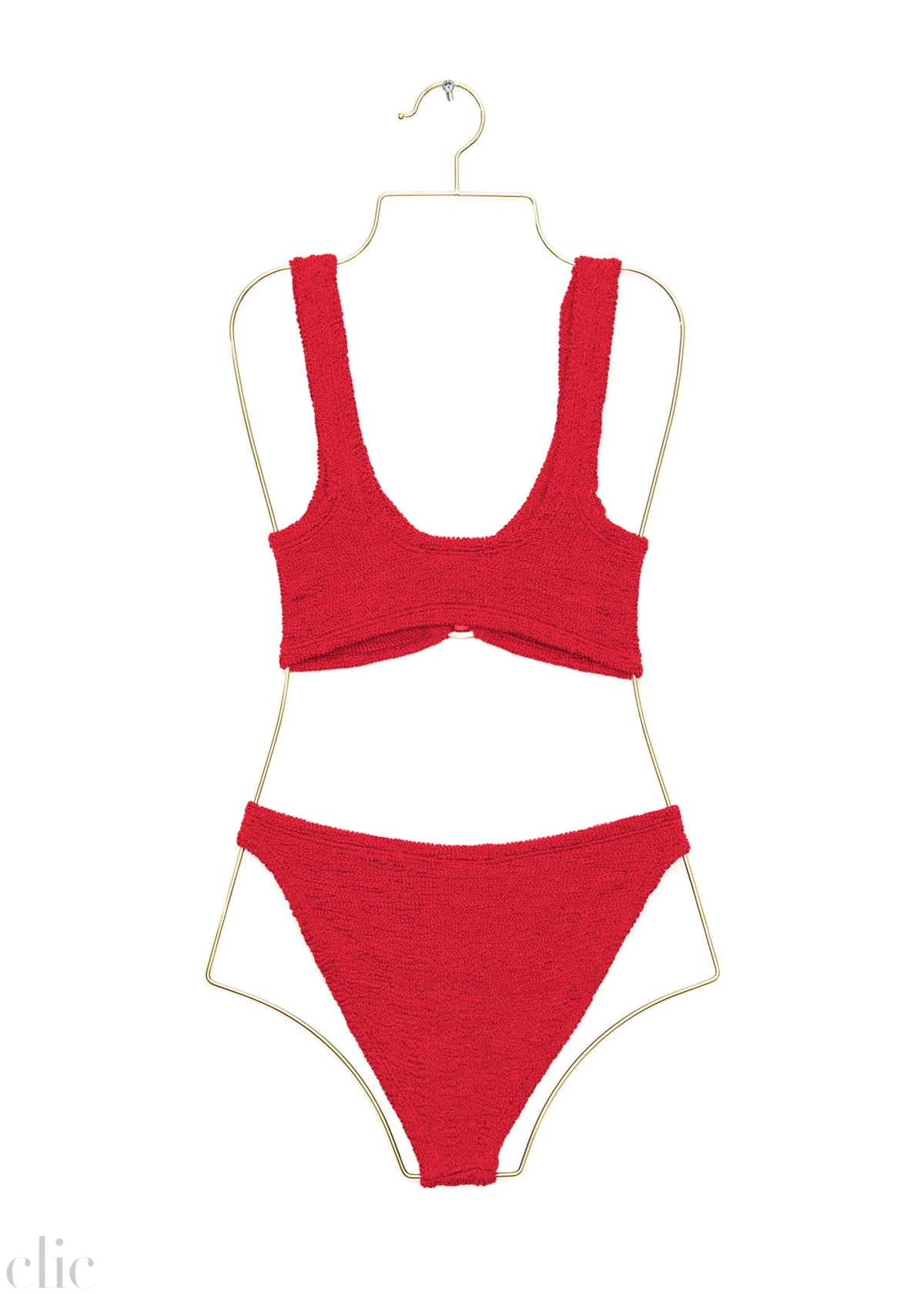 Julia Bikini With Gold Hoop in Red, from Hunza G
