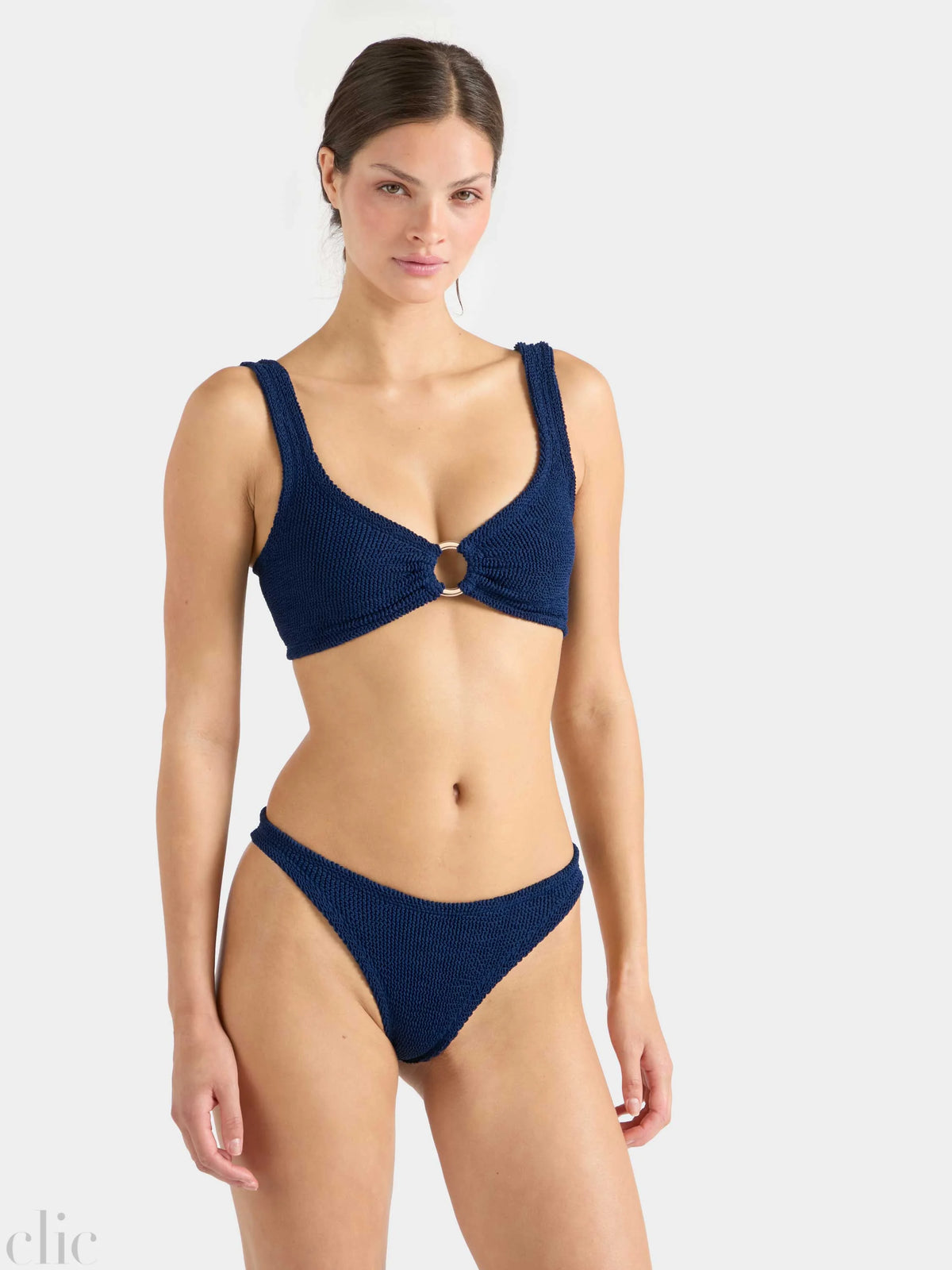 Julia Bikini With Gold Hoop in Navy, from Hunza G