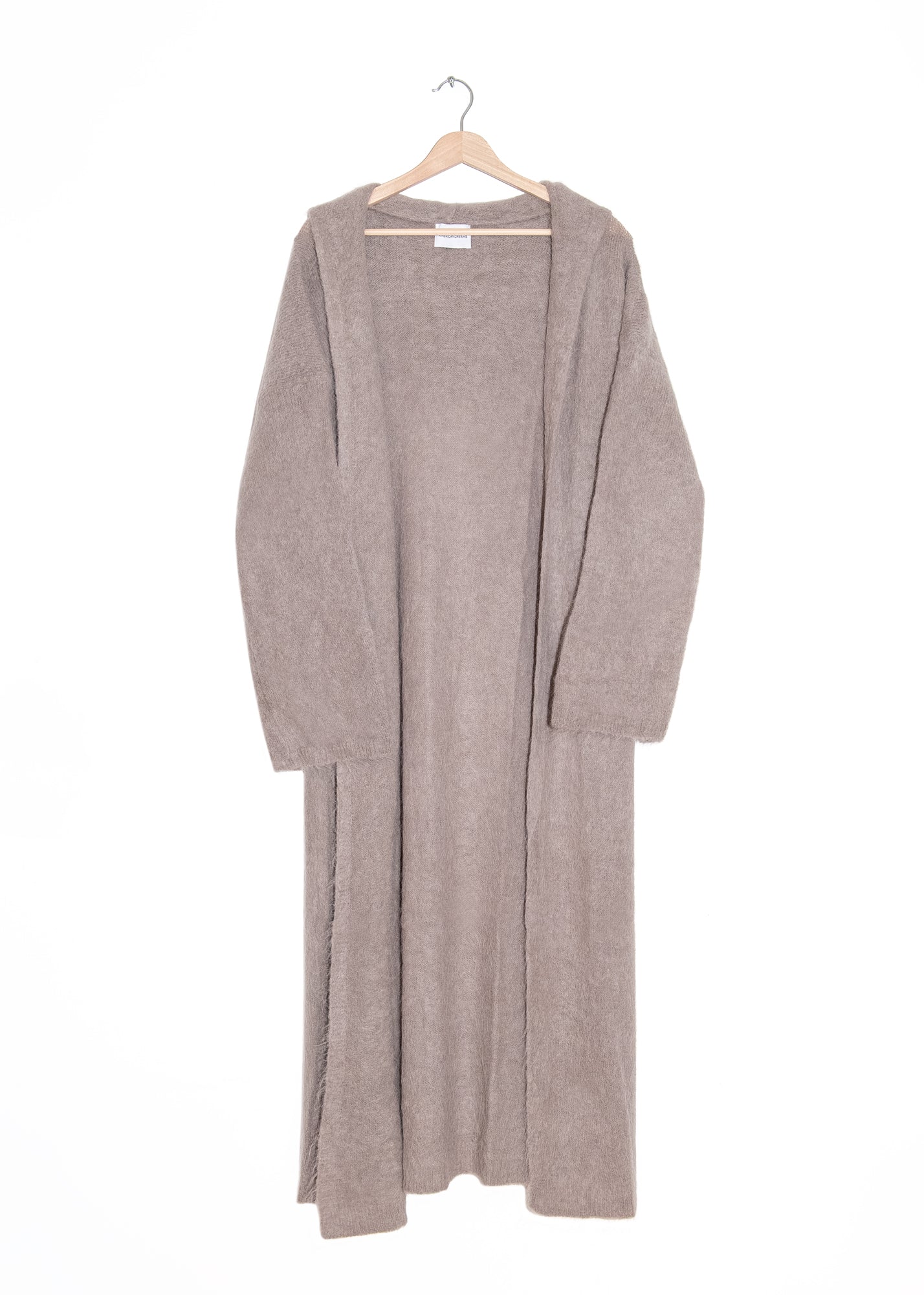 June Long Alpaca Cardigan with Hood in Light Taupe, from American Dreams