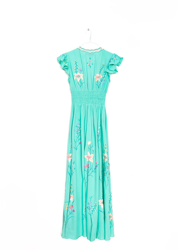 Flores Gown in Aqua Green, from Zaimara