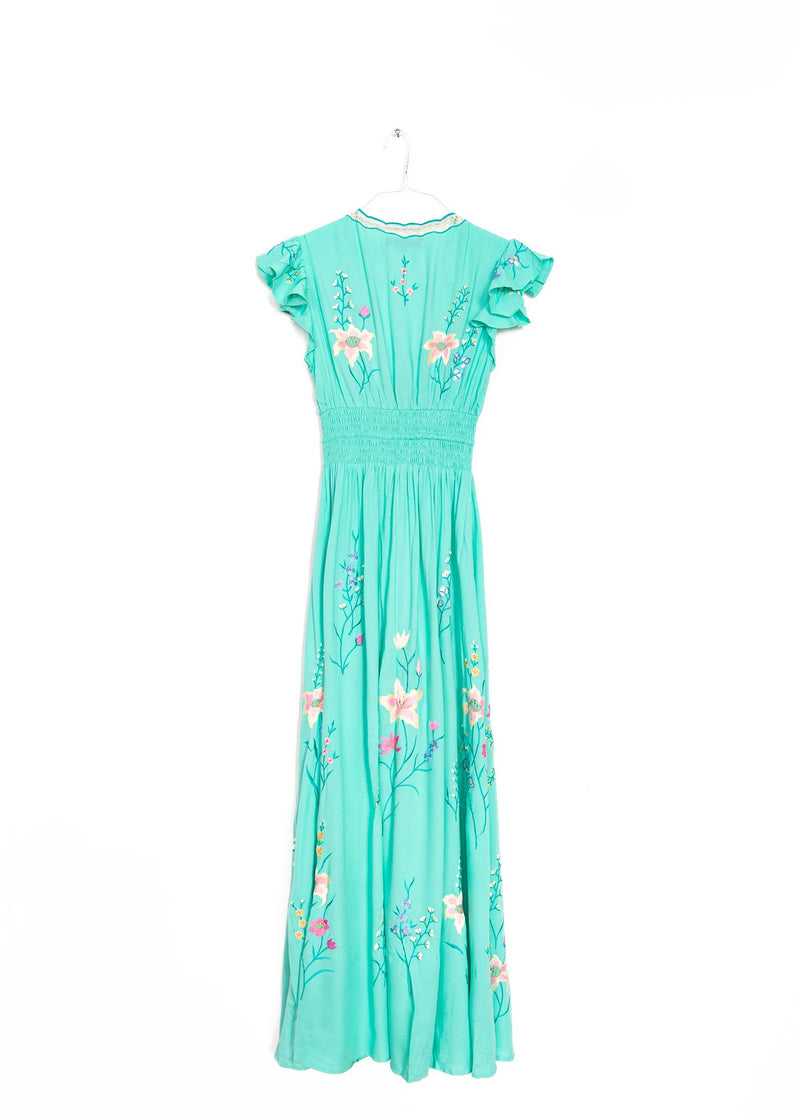 Flores Gown in Aqua Green, from Zaimara
