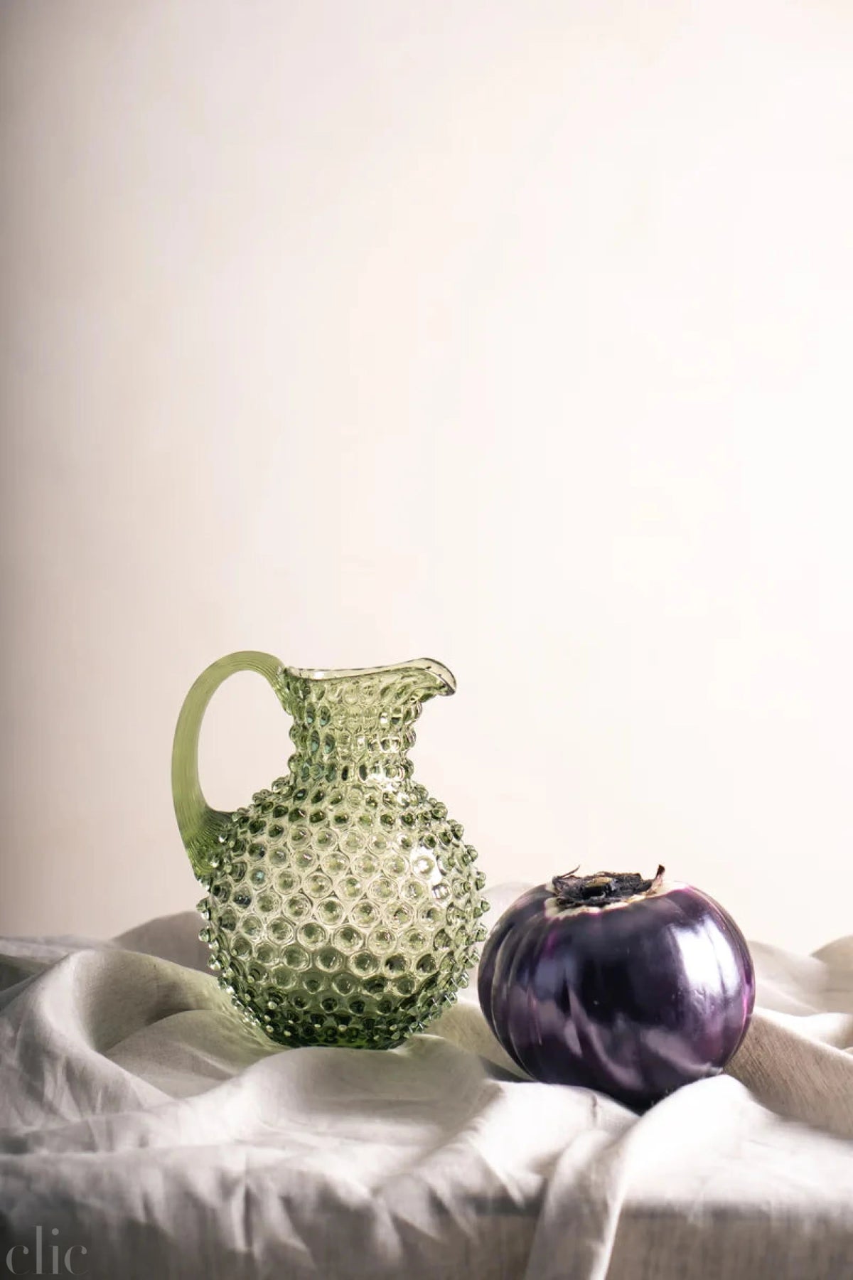Hobnail Jug in Olive Green
