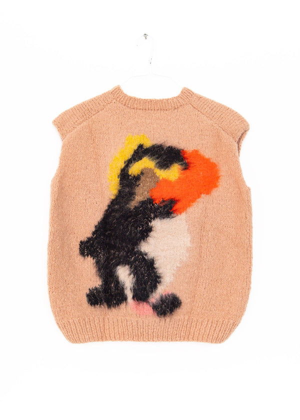 Duck Penguin Hand Knitted Vest in Rose, from Wild Animals