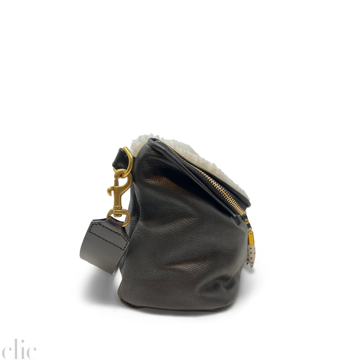 Mini Rough Night Crossbody in Natural Shearling and Black Leather, from Kempton & Co.