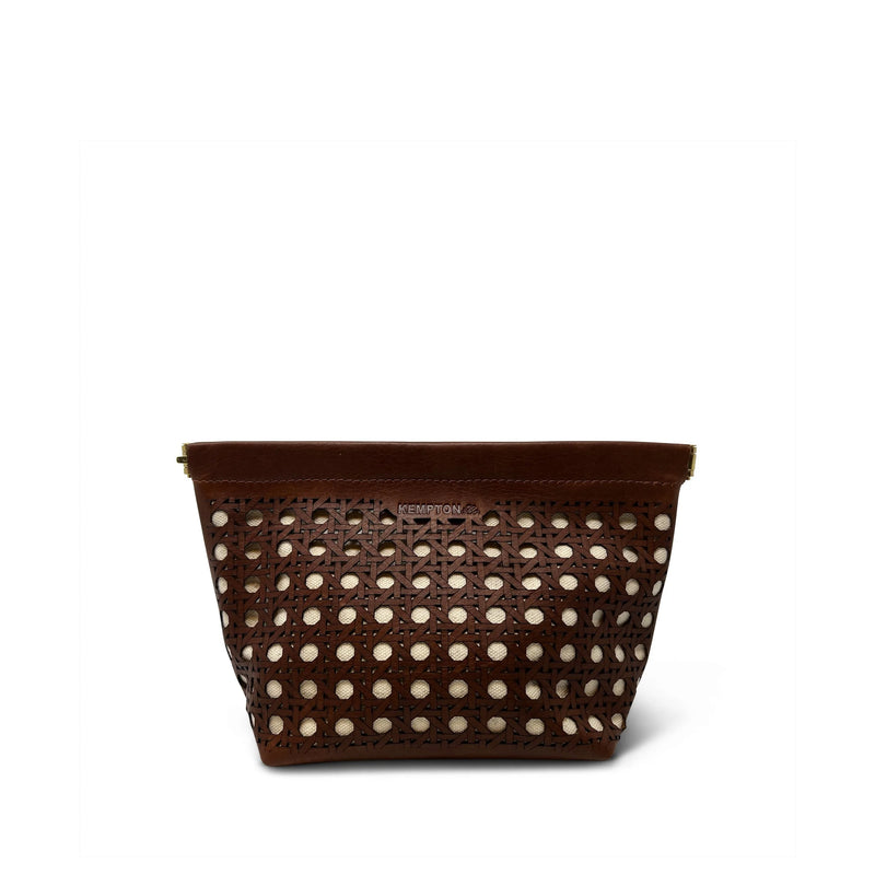 Snap Make Up Bag in Leather Rattan, from Kempton & Co.