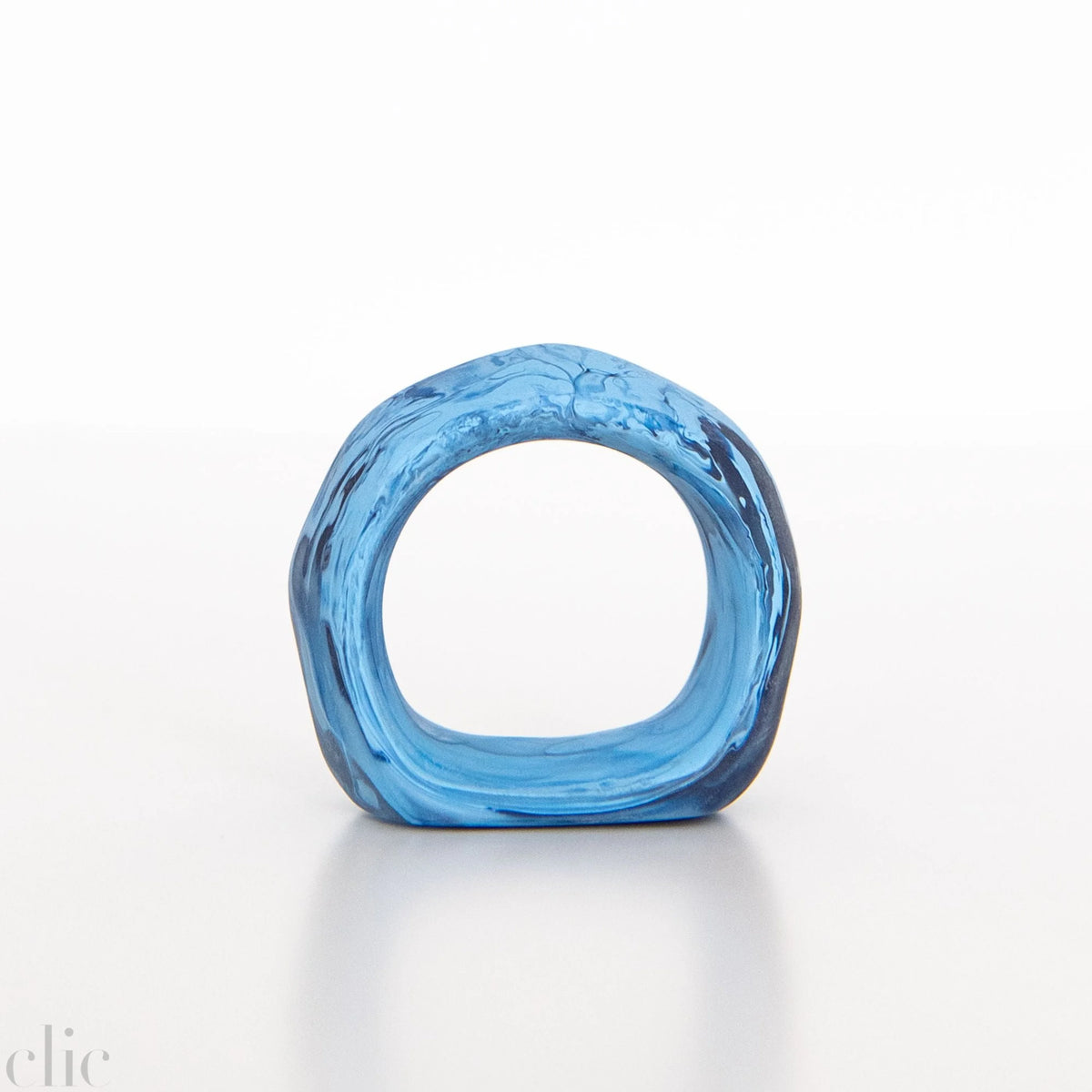 Set of 6 Napkin Rings in Denim Swirl, from Nashi Home