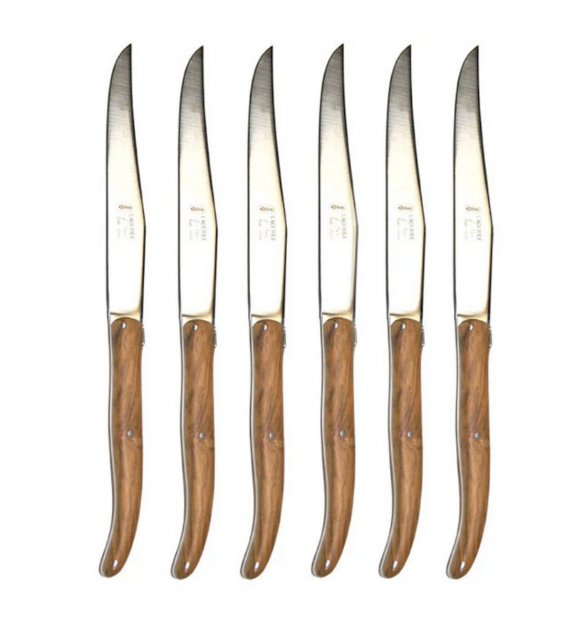 Laguiole Olivewood Set of Six Steak Knives