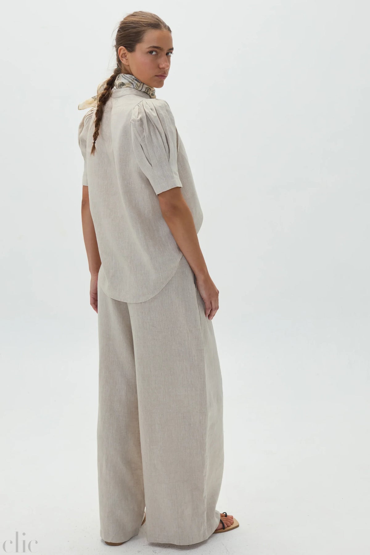 Athina Linen Shirt in Natural, from Lanhtropy