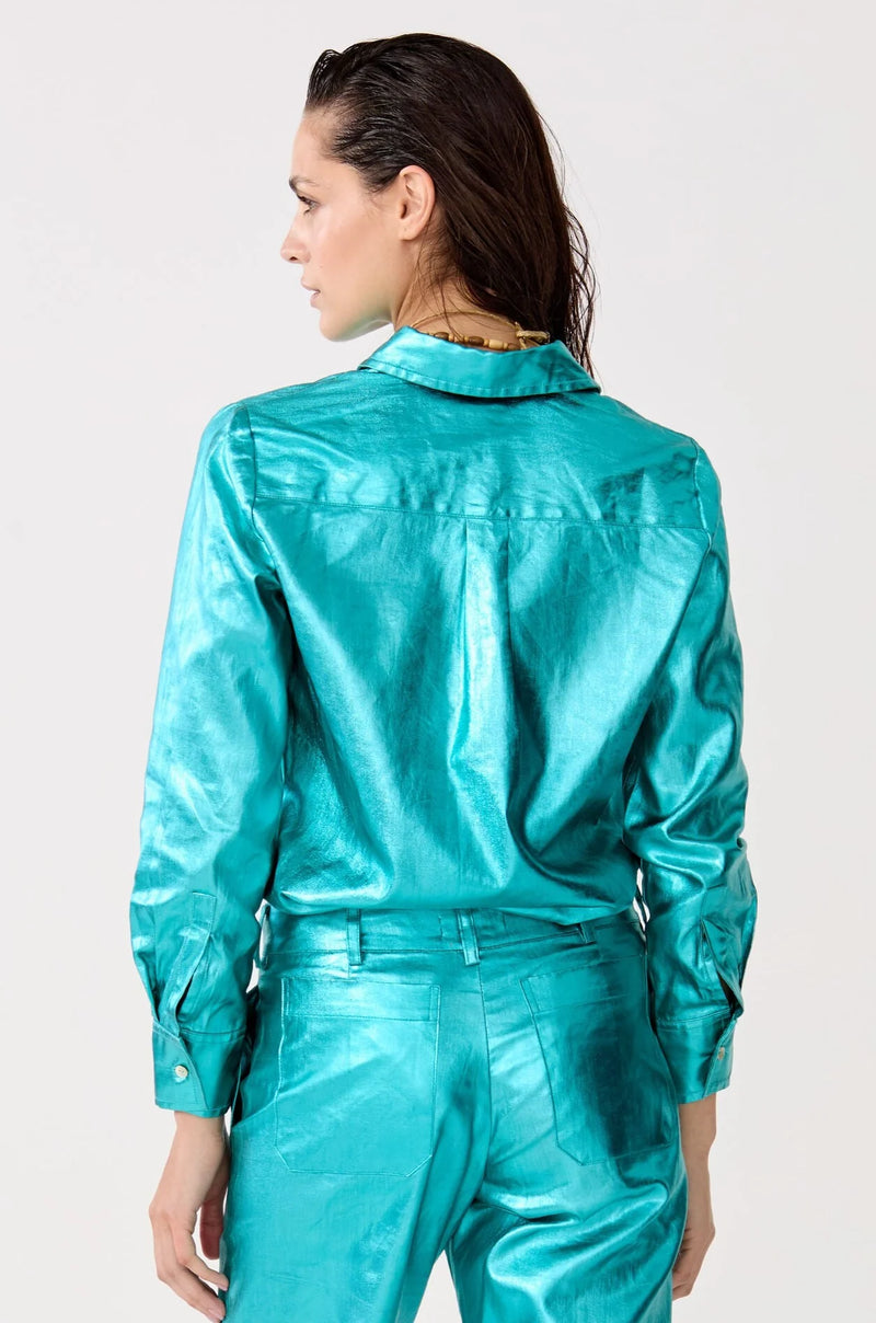 San Marino Turquoise Metallic Shirt, from Lanhtropy