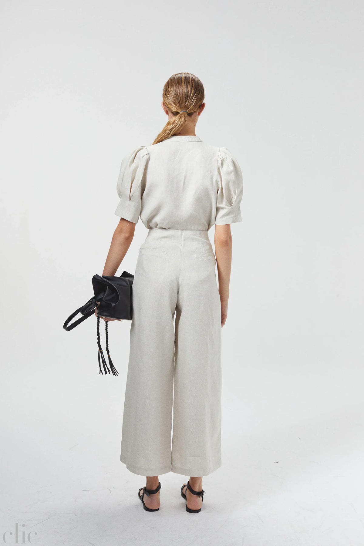 Culotte Linen Pant in Natural, from Lanhtropy