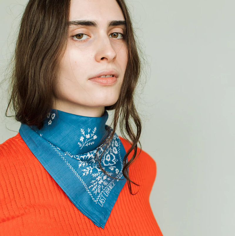 Cotton Field Bandana in Azure Blue, from Last Chance Textiles