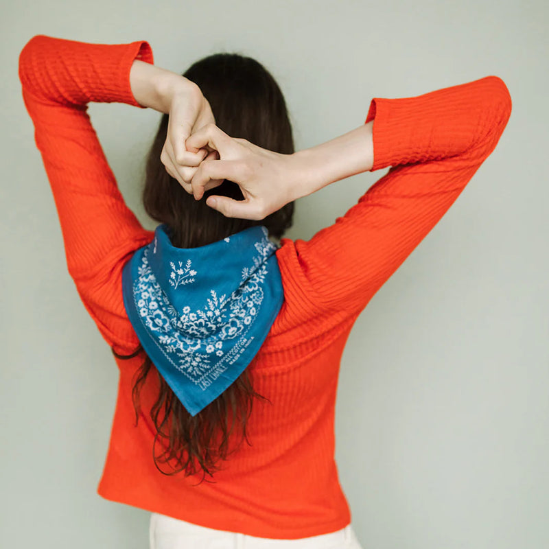 Cotton Field Bandana in Azure Blue, from Last Chance Textiles