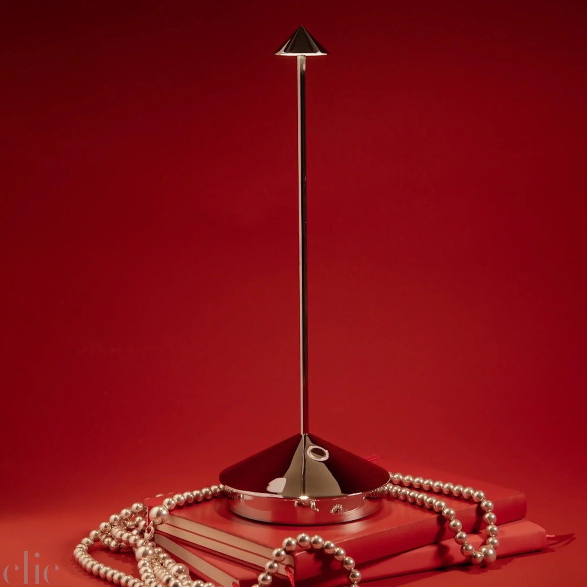 Glossy Pina Pro Lamp in Chrome, from Zafferano