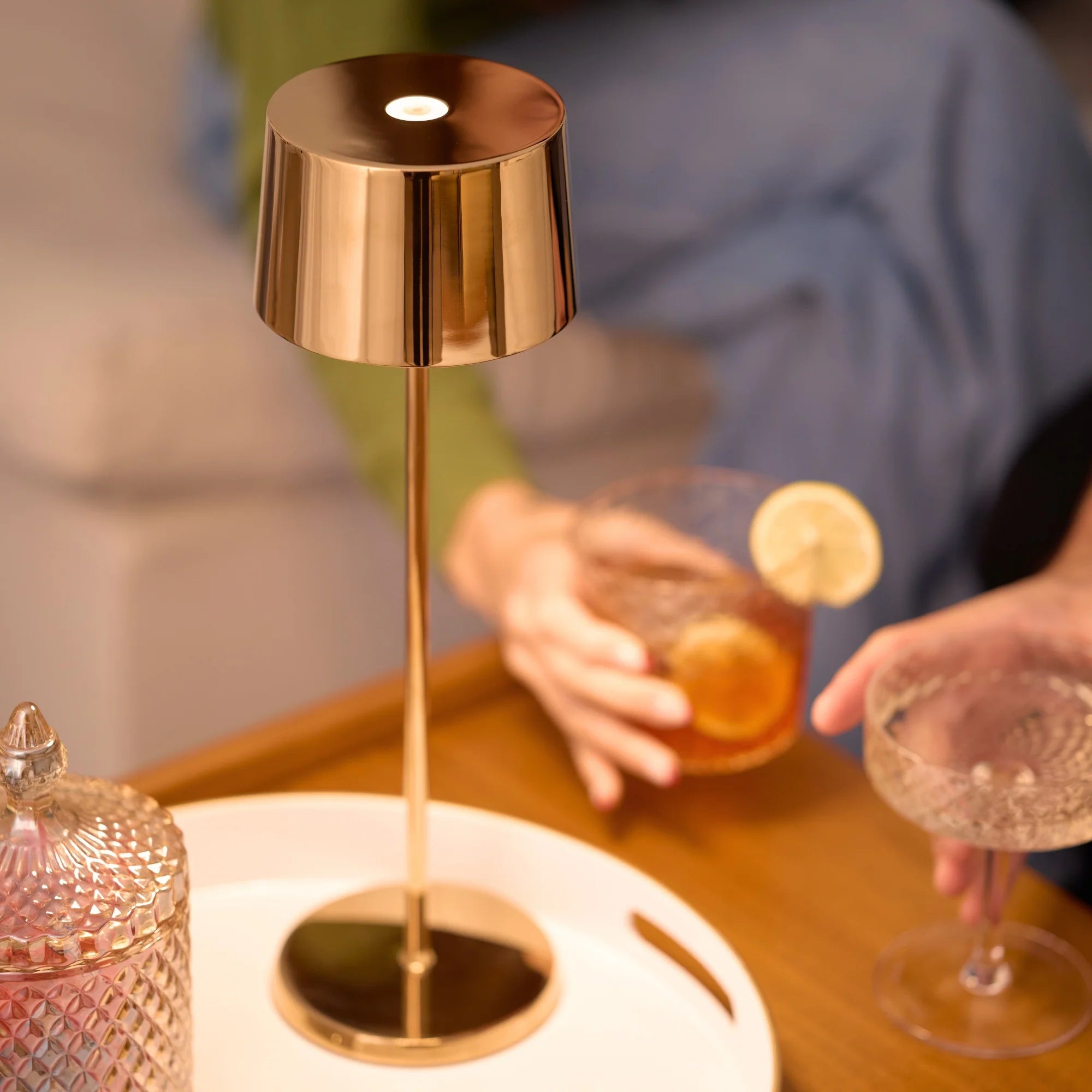 Olivia Pro Lamp in Rose Gold, from Zafferano