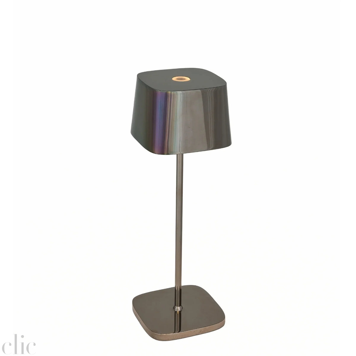Ofelia Cordless Table Lamp in Black Chrome, from Zafferano