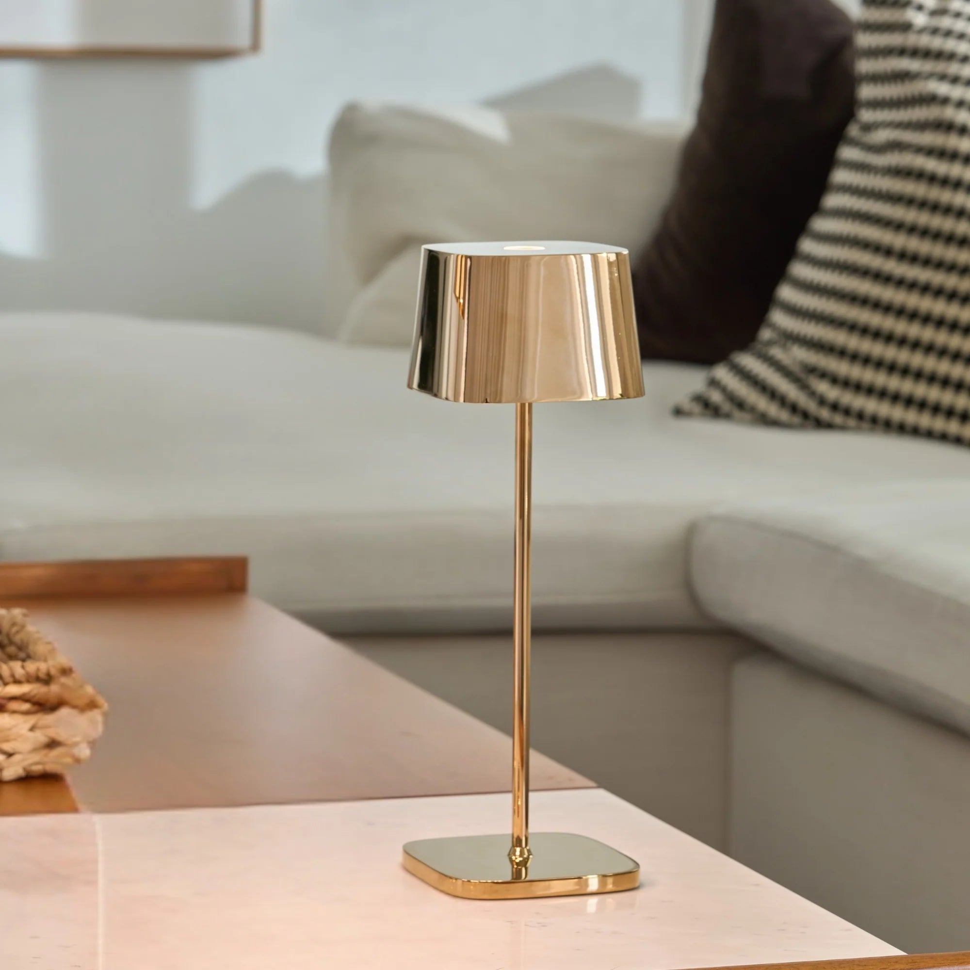 Ofelia Cordless Table Lamp in Rose Gold, from Zafferano