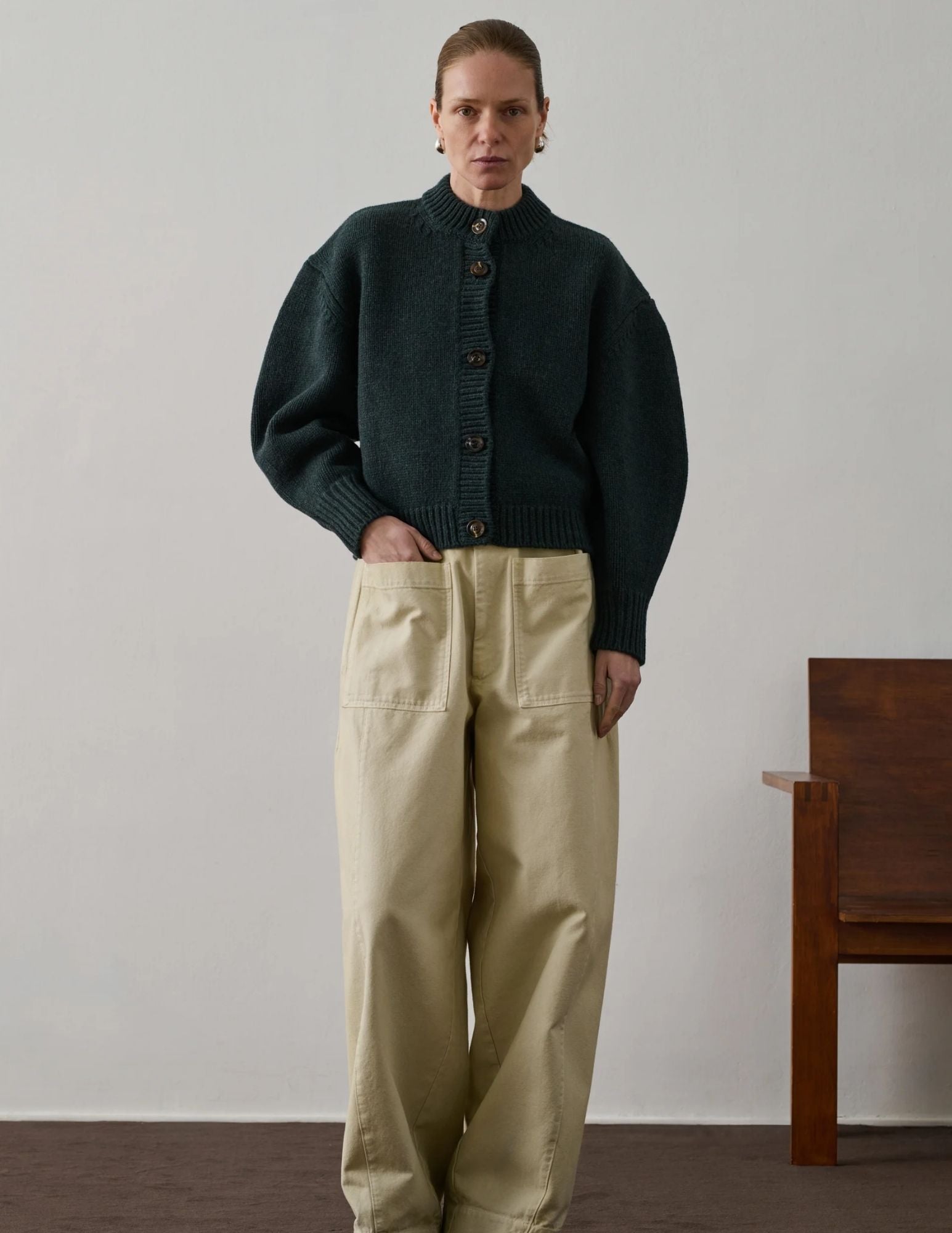 Leonard Cardigan in Vert Foret, from Soeur