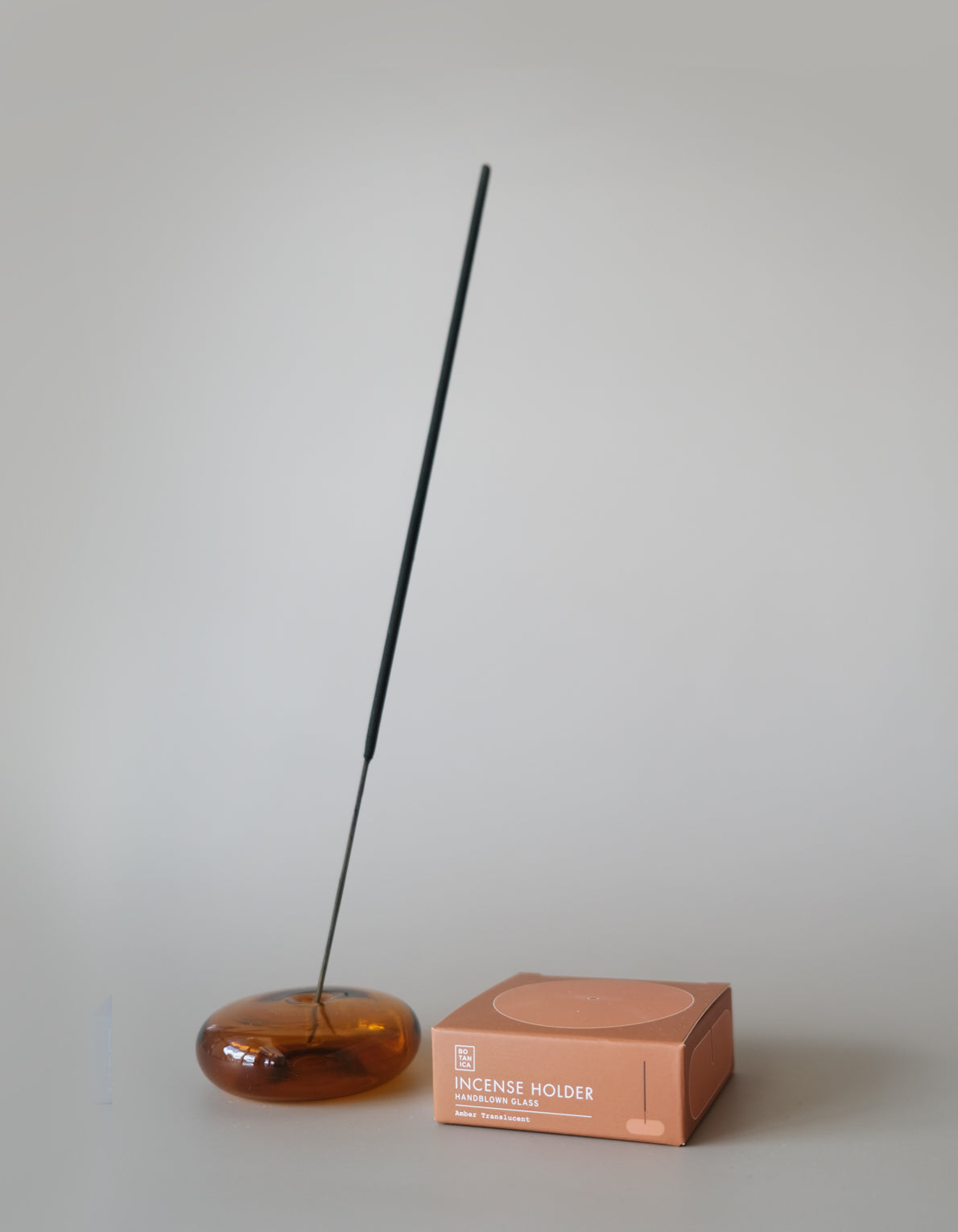 Bubble Glass Incense Holder in Amber, from Botanica