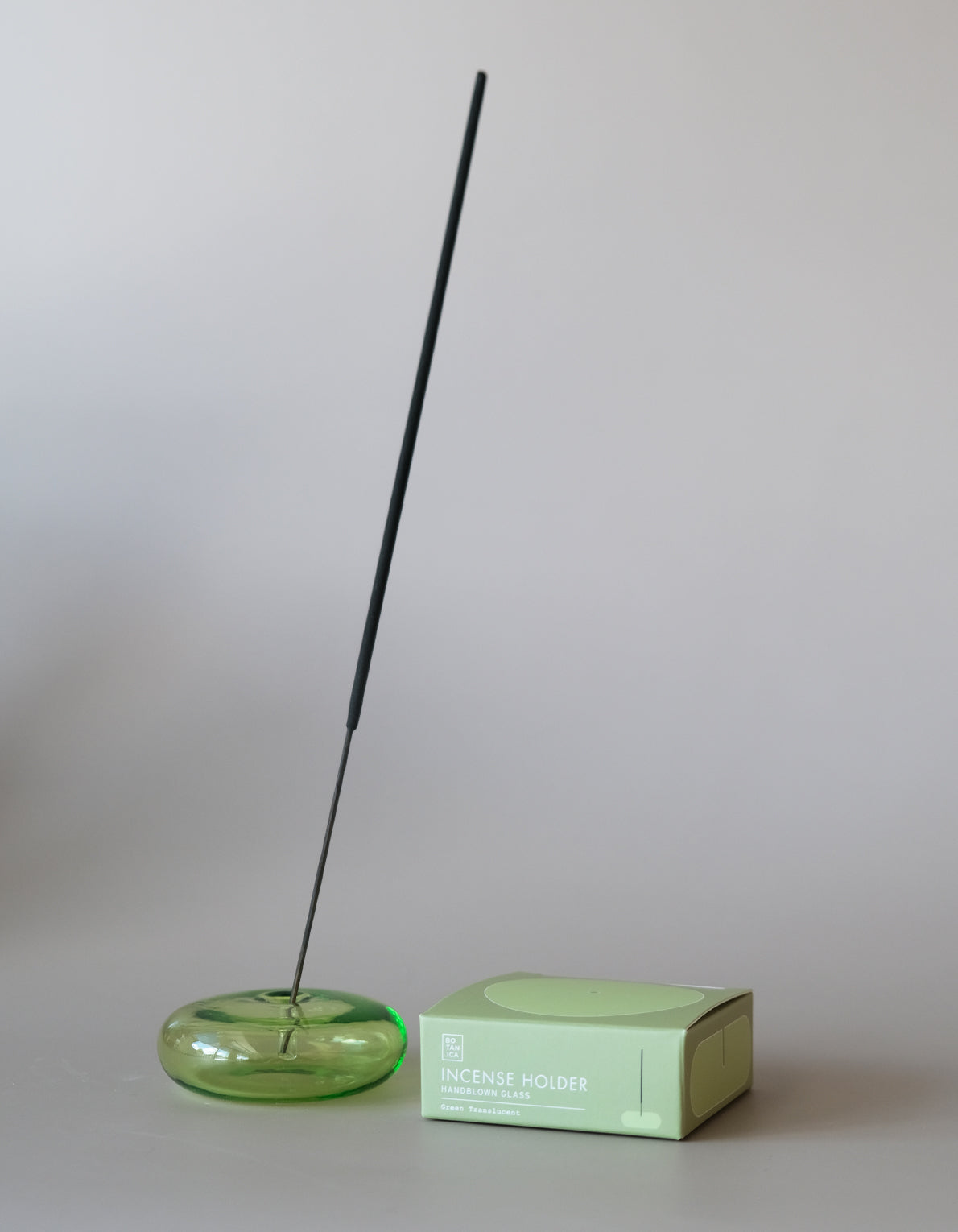 Bubble Glass Incense Holder in Green, from Botanica